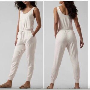 Athleta Balance Jumpsuit in Toasted Brown Heather Size S